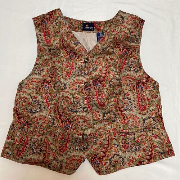 Vintage Liz Sport Petitie Paisley Pattern Vest Size S - Picture 11 of 11